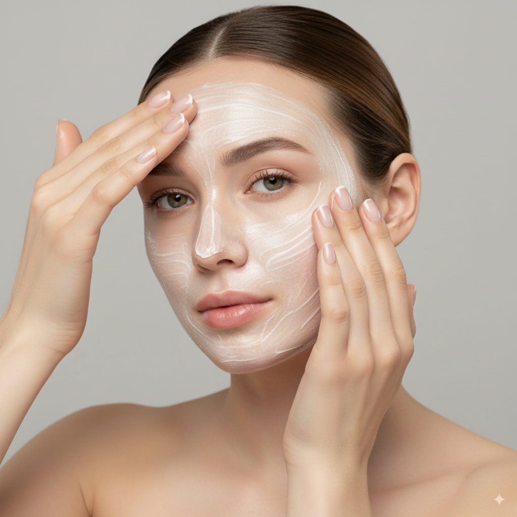 Women applying Cleanser 